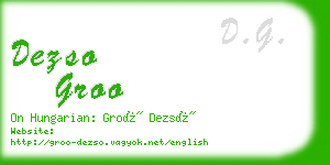 dezso groo business card